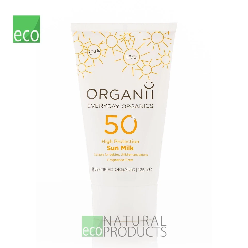 Organii Organic Vegan Sun Milk SPF50 125ml - Image 1 of 2