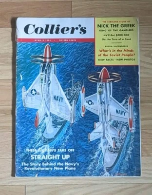 April 2 1954 COLLIER'S magazine - Ben Hogan & US Navy vertical take-off airplane Foto 1 de 4