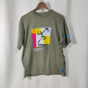 Vintage Athen Griechenland Olympiade T-Shirt Herren L grün Official Basketball Tee Y2K - Bild 1 von 11