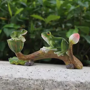 Frog Garden Statue Resin Creative Decorative Figurine for Patio Lawn Outside - Picture 1 of 5