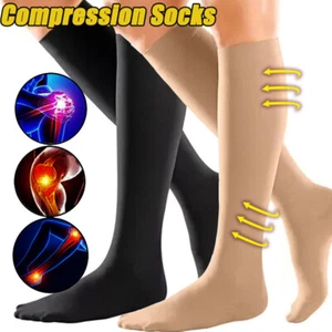 Calze a compressione calze ginocchio alte donna medico 20-30 mmHG S/M-X/XXL - Foto 1 di 18