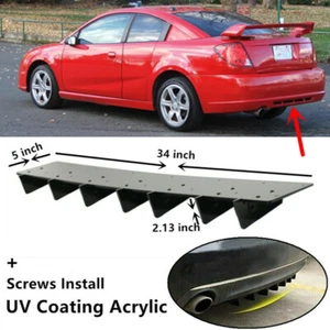 34x5" Fit For 2003-2007 Saturn Ion Black Rear Air Diffuser Shark Fin Spoiler - Picture 1 of 11
