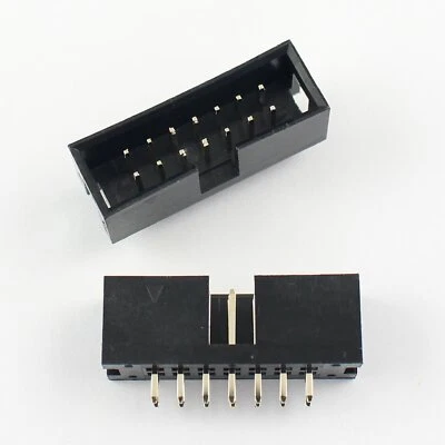 5Pcs 2.54mm 2x7 Pin 14 Pin Straight Male Shrouded Box Header PCB IDC Connector - Image 1 of 4