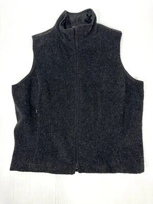 Eddie Bauer Women’s Vest Charcoal Wool/Alpaca/Mohair Blend Size M Pockets - Image 1 of 4