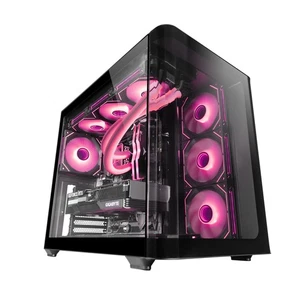 MC-Fusion Boîtier Gaming ATX Fenêtre Latérale Complète et Façade Verre Trempé... - Photo 1/6
