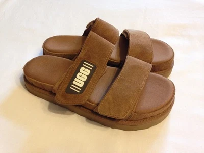 SANDALIAS MUJER UGG PLATAFORMA VERDE SLIDE EN MARRÓN - TALLA 8.5 Foto 1 de 4