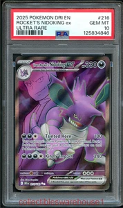 Pokemon Destined Rivals Team Rocket's Nidoking ex 216 PSA 10 - Imagen 1 de 2