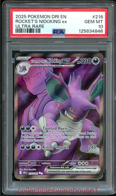 Pokemon Destined Rivals Team Rocket's Nidoking ex 216 PSA 10 - Image 1 of 2