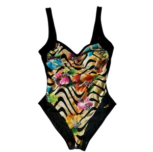 Ari Badeanzug Damen 40D Cup Einteiler Animal Blumen Tropical Stretch Vintage 60er - Bild 1 von 15