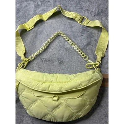 New STEVE MADDEN Neon Yellow Quilted Crossbody Handbag / Slingbag - Image 1 of 4