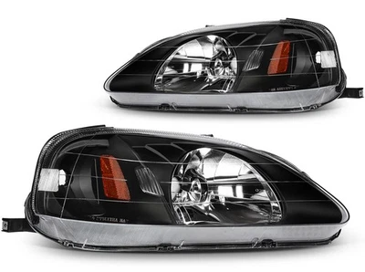 Conjunto de faros negros izquierda+derecha para Honda Civic 99-00 Foto 1 de 4