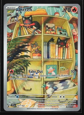 Litten 167/162 SV05: Temporal Forces Illustration Rare Pokemon Card - Image 1 of 2