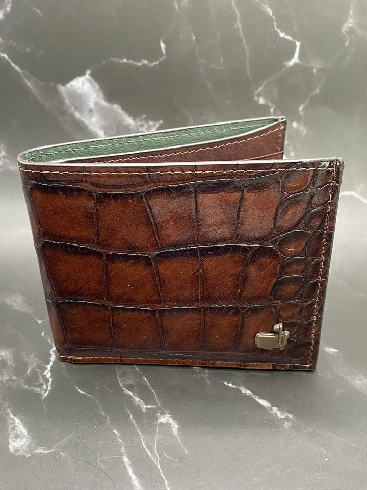Billetera de cuero de cocodrilo marrón Masters 2025 Augusta National Golf Club Foto 1 de 4