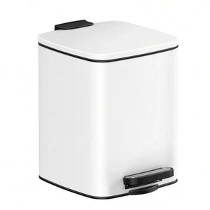 Bathroom Bin, 6L Small Bin, Pedal Toilet Bin For Small Spaces, Soft-Close Lid - Picture 1 of 10
