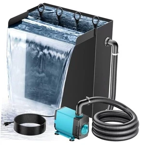 Teich Wasserfall Überlauf mit 660GPH Pumpe Kit, 304 Edelstahl 12 Zoll - KEINE Beleuchtung - Bild 1 von 7