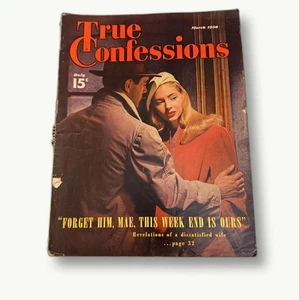 True Confessions March 1950 Vintage Pulp Romance Magazine Classic Cover - Imagen 1 de 5