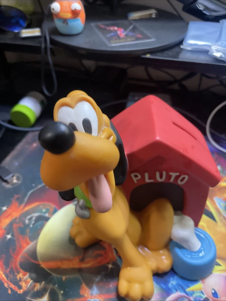 Vintage Disney Pluto and Doghouse PVC Coin Piggy Bank with Stopper Bullyland - Image 1 of 4
