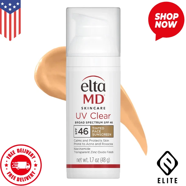Elta MD UV Clear TINTED Facial Sunscreen SPF 46 1.7 oz New in Box - Exp 03/2027 - Image 1 of 4