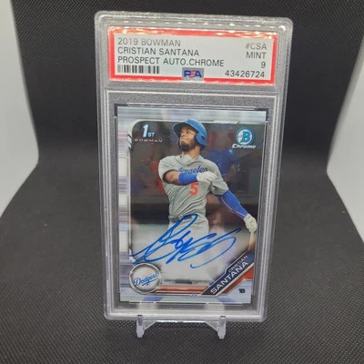 2019 BOWMAN #CSA CRISTIAN SANTANA PROSPECT AUTO. CHROME 1st BOWMAN  - Image 1 of 3