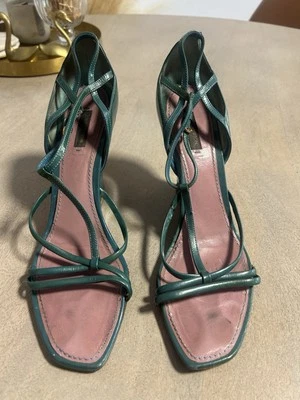 Louis Vuitton Women’s Blue Patent Leather Strappy  Wedges Size 9.5 - Image 1 of 4