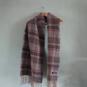 Lauren Ralph Lauren Womans Plaid Wool Winter Scarf/Wrap Brown - Picture 1 of 20