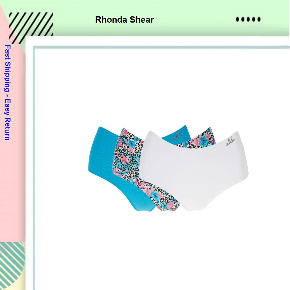 Paquete de 3 calzoncillos corporales para mujer Rhonda Shear "Infinity Edge", blanco/azul/bosque, talla X Foto 1 de 1