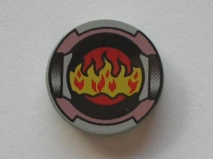LEGO Light Gray Tile Round 2x2 Flame Sand Red Border Ref 4150px8 Set 7317 7314 - Picture 1 of 1