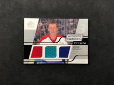2008-09 SP GAME USED BERNIE NICHOLLS AUTHENTIC FABRICS TRIPLE JERSEY #3AF-NC
