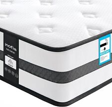 Colchones dobles para dormir Inofia 4 ft6, soporte de espuma viscoelástica de 7 zonas y enfriador para dormir