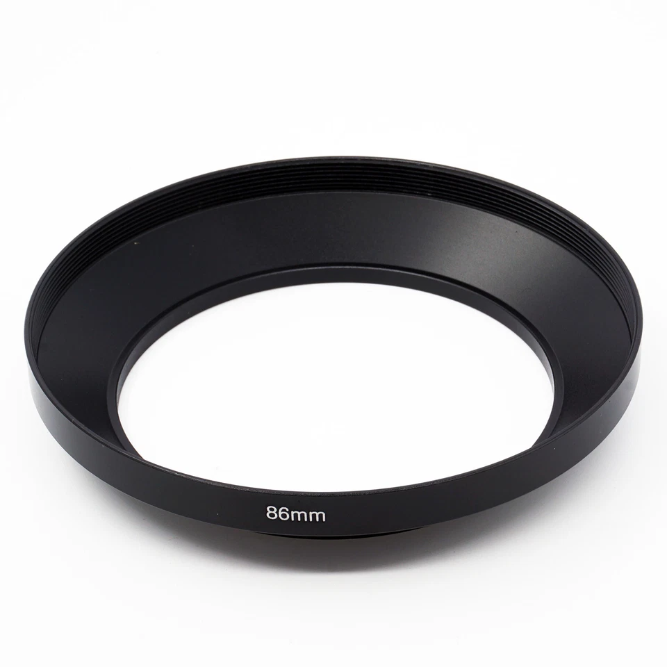 86mm 95mm 105mm x1 Thread Curved Tilted Metal Lens Hood For Wide Angle Lens - Image 1 of 1