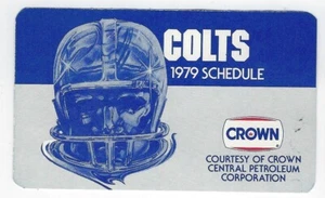 1979 Baltimore Colts 2-Sided Pocket Schedule Crown Central Petroleum Corporation - Picture 1 of 2