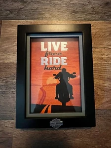 Live Free Ride Hard Picture Frame- Harley Davidson - Picture 1 of 3