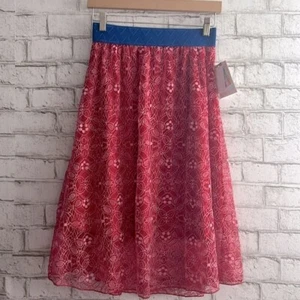 NEW!!!! Red Lace Midi Skirt Size XS LuLaRoe Lola Americana - Picture 1 of 8