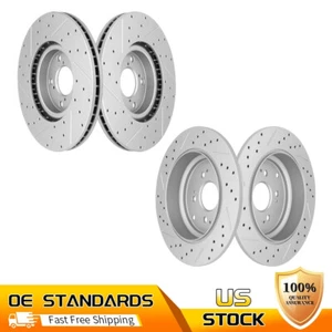 Front Rear Drilled Slotted Disc Brake Rotors for Honda Pilot Acura MDX ZDX - Bild 1 von 6