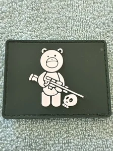 TEDDY BEAR SNIPER 2x3 PVC Morale Patch Hook Backing Brand New - Picture 1 of 4