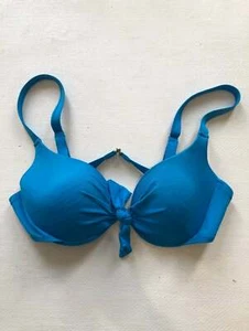 Woman's Swim Bra Top Barbara Bikini Size T3 D Cup Blue 2 Wide Straps - Picture 1 of 3