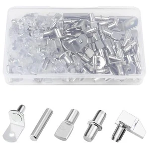 100PCS Nickel Plated Shelf Bracket Pegs Cabinet Furniture Shelf Pins Support ... - Picture 1 of 7