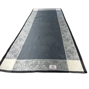 Le Jacquard Francais Runner Ottomane Ardoise Slate Linen 20 X 59 NWT - Picture 1 of 4