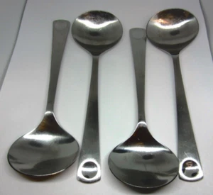 4 Rosenthal Stainless Plus Soup Spoons Germany Wolf Bauer Design - Picture 1 of 4