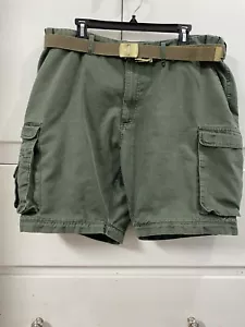 Boy Scouts Adult 40 Green Cargo Shorts With Belt - Picture 1 of 10