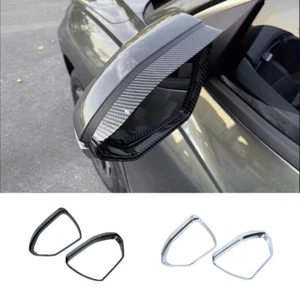 For Hyundai Tucson 2021 2022 2023 Carbon Fiber Side Mirror Rain Visor Cover Trim - Picture 1 of 6