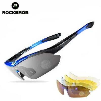 ROCKBROS Gafas de sol deportivas 5 lentes Gafas de ciclismo Gafas polarizadas UV400 Azul Foto 1 de 4