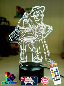 BUZZ AND WOODY TOY STORY 3D LED Battery USB Night Light Colour Change Room Lamp - Picture 1 of 8