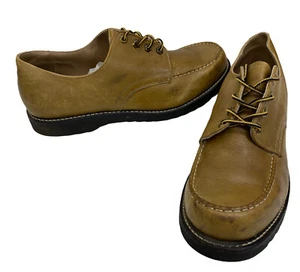 Zapatos y botas Herman de colección de cuero tostado sin usar, puntera con cordones, trabajo hechos en EE. UU. Para hombres 12 - Imagen 1 de 12