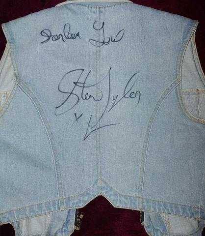 Steven Tyler of Aerosmith TWICE signed denim vest LOA Cover