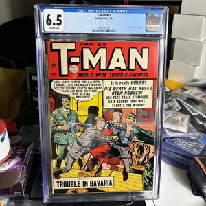 T-Man #14 CGC 6.5 1954 Quality Comics - Picture 1 of 11