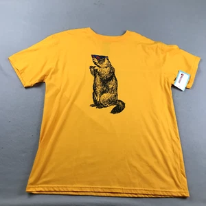 Marmot Shirt Mens XL Yellow Organic Cotton Crew Neck Short Sleeves Tee NWT - Picture 1 of 10