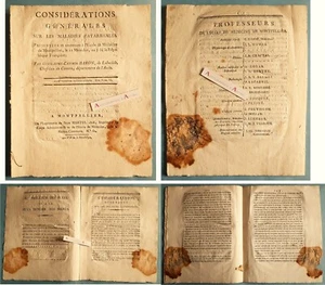 ● MONTPELLIER an 7 maladies catarrhales Ecole Médecine (1799 - Révolution) - Picture 1 of 5