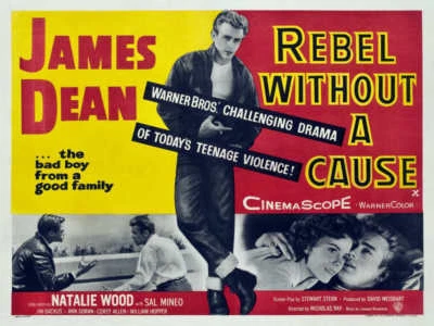 1955 REBEL WITHOUT A CAUSE VINTAGE JAMES DEAN MOVIE POSTER PRINT 27x36 9MIL