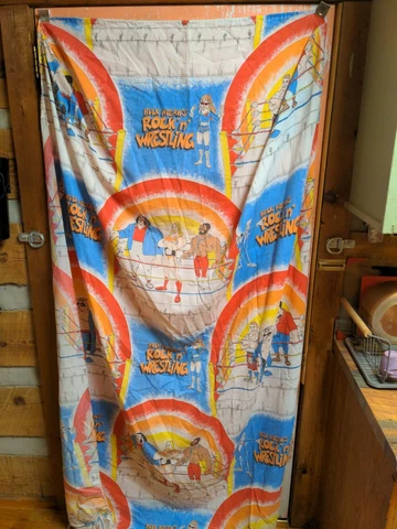 Vintage 1985 WWF Hulk Hogan Rock "N" Wrestling Twin Full Bed Sheet Set Cover